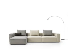 Adam — Modern sofa with square shapes and customisable backrests