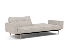 Splitback Styletto Sofa Bed Light Wood With Arms