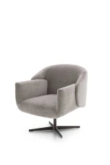 Wrap — Futuristic armchair available with a fixed or swivel base, featuring sleek and modern lines.
