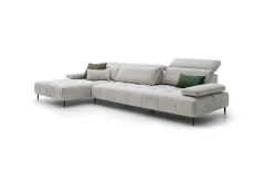 Joplin — Quilted modular sofa with adjustable headrests and armrests, and sliding backrests