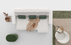 Hill — Linear sofa with extendable seats, adjustable headrests, and customizable armrests.
