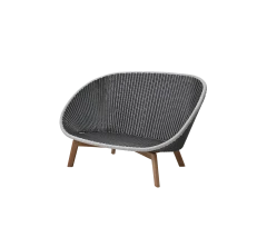 Peacock 2-seater sofa w/teak legs