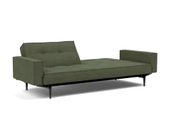 Splitback Styletto Sofa Bed Black Wood With Arms