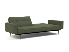 Splitback Styletto Sofa Bed Dark Wood With Arms