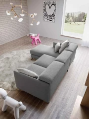 Vanessa — Modern sofa with adjustable headrests and asymmetrical corner seating.