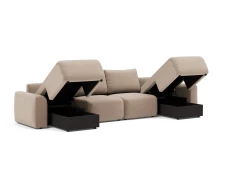 Norum Sofa Bed U-shape With Chunky Arms