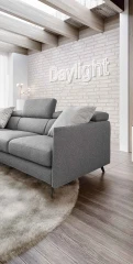 Vanessa — Modern sofa with adjustable headrests and asymmetrical corner seating.