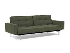 Splitback Chrome Sofa Bed With Arms