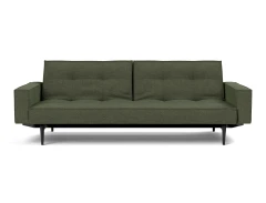 Splitback Styletto Sofa Bed Black Wood With Arms