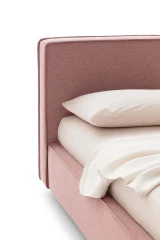 Ipanema — Modern simple bed with a wide headboard and a piping running along the structure.