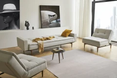 Dublexo Styletto Sofa Bed Dark Wood With Arms
