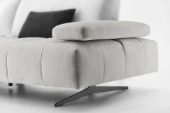 Joplin — Quilted modular sofa with adjustable headrests and armrests, and sliding backrests
