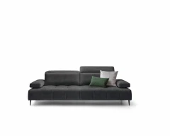 Joplin — Quilted modular sofa with adjustable headrests and armrests, and sliding backrests