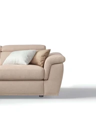 Pieris — Classic sofa with storage mechanisms, adjustable headrests, and extendable footrest.