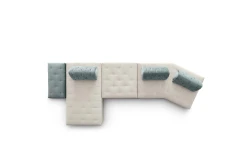 Houston light — Space-saving low modular sofa with light quilting on the seat and backrests.