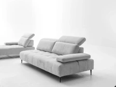 Joplin — Quilted modular sofa with adjustable headrests and armrests, and sliding backrests