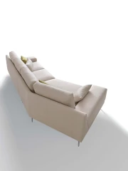 Pontia — Modern sofa with squared armrests, varying backrest heights, and customizable borders.