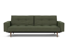 Splitback Styletto Sofa Bed Dark Wood With Arms
