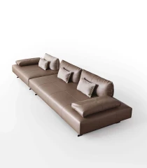 Bacio Light — Space-saving modular sofa with a compact design and movable backrests – also available in leather.