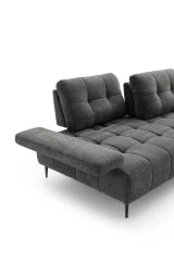 Joplin — Quilted modular sofa with adjustable headrests and armrests, and sliding backrests