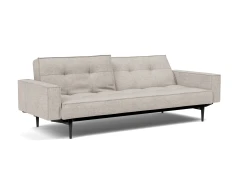 Splitback Styletto Sofa Bed Black Wood With Arms