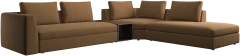 Bergamo corner sofa with lounging unit and footstool w/storage