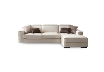 Robert — Sofa with extendable seats, adjustable headrests, and an extendable footrest with raised borders.