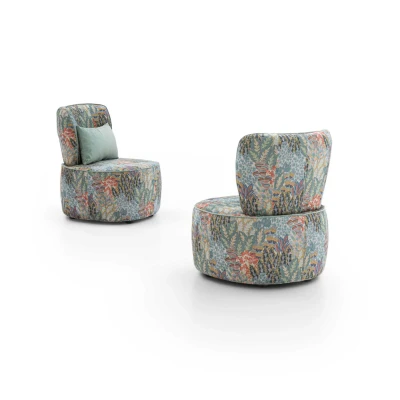 Tania — Fully padded armless armchair and a high curved backrest for superior comfort.