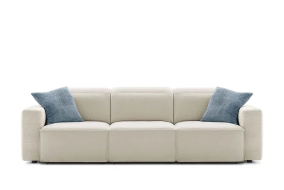 Swan — Curvilinear design sofa with sliding seats, adjustable headrests, and customizable armrests.