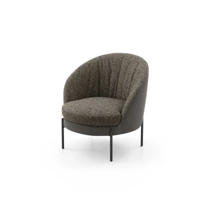 Oyster — Enveloping, rounded armchair with a seashell-inspired design. Fixed or swivel base options available.