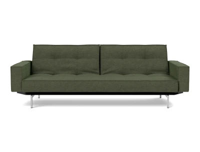 Splitback Chrome Sofa Bed With Arms