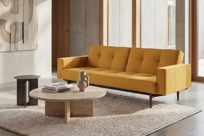Splitback Styletto Sofa Bed Dark Wood