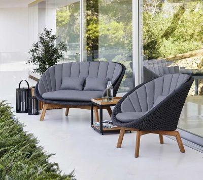 Peacock lounge chair cushion set