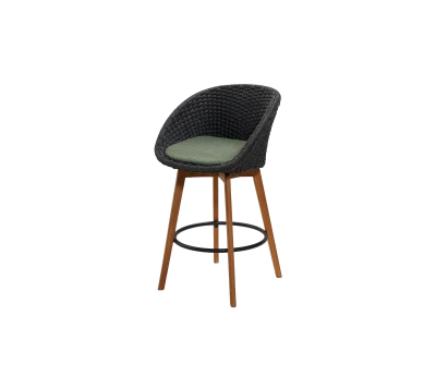Peacock bar chair w/teak legs