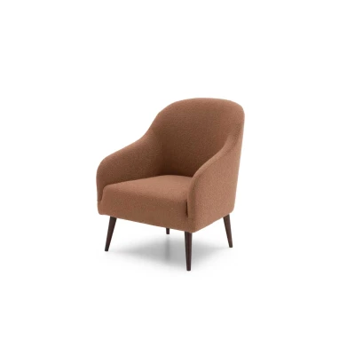 Adda — Simple armchair with soft, welcoming lines and high legs.