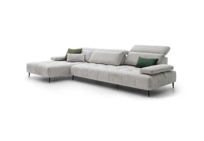 Joplin — Quilted modular sofa with adjustable headrests and armrests, and sliding backrests
