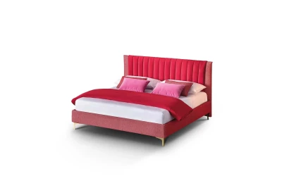Phlox — Space-saving bed with a vertically channeled padded headboard.