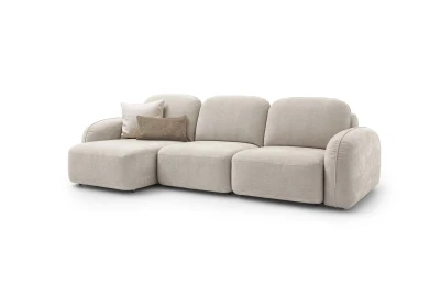 Susa — One-piece sofa with organic shapes and pull-out seat