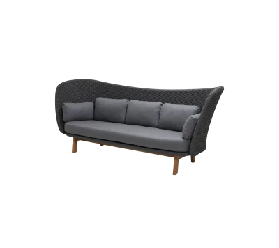 Peacock Wing 3-seater sofa w/teak legs