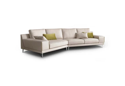 Pontia — Modern sofa with squared armrests, varying backrest heights, and customizable borders.
