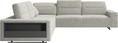 Hampton corner sofa with adjustable back and storage on left side
