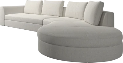Bergamo sofa with round lounging unit,right