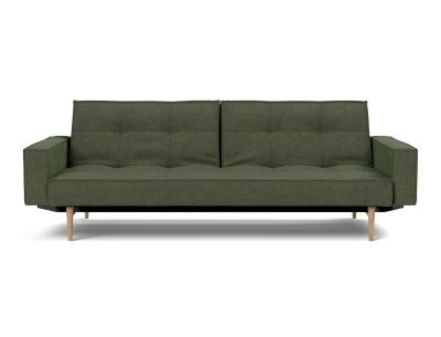 Splitback Styletto Sofa Bed Light Wood With Arms