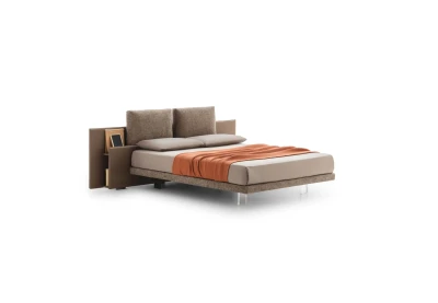 Opera — Bookcase bed with headboard featuring large cushions.