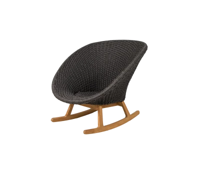 Peacock rocking chair w/teak legs