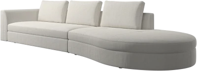 Bergamo sofa with round lounging unit,right