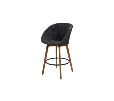 Peacock bar chair w/teak legs