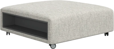 Hampton footstool on wheels with storage left and right sides