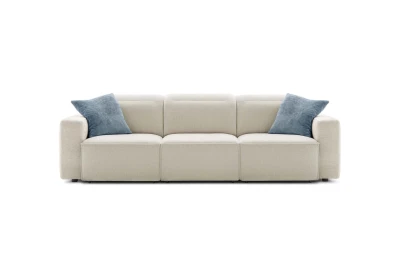 Swan — Curvilinear design sofa with sliding seats, adjustable headrests, and customizable armrests.