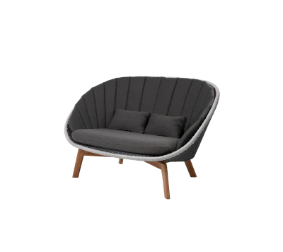 Peacock 2-seater sofa w/teak legs